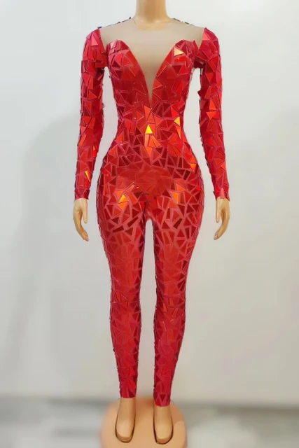 Shattered Jumpsuit ( Red)